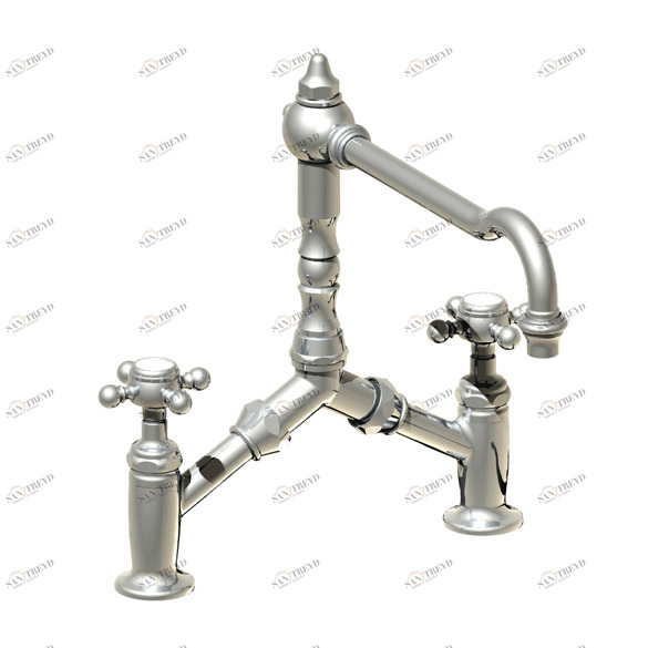 1121 Смеситель для мойки на 2 отверстия / с регулируемым межосевым расстоянием / поперечное сечение / без сливного отверстия HORUS Range Julia Victoria 