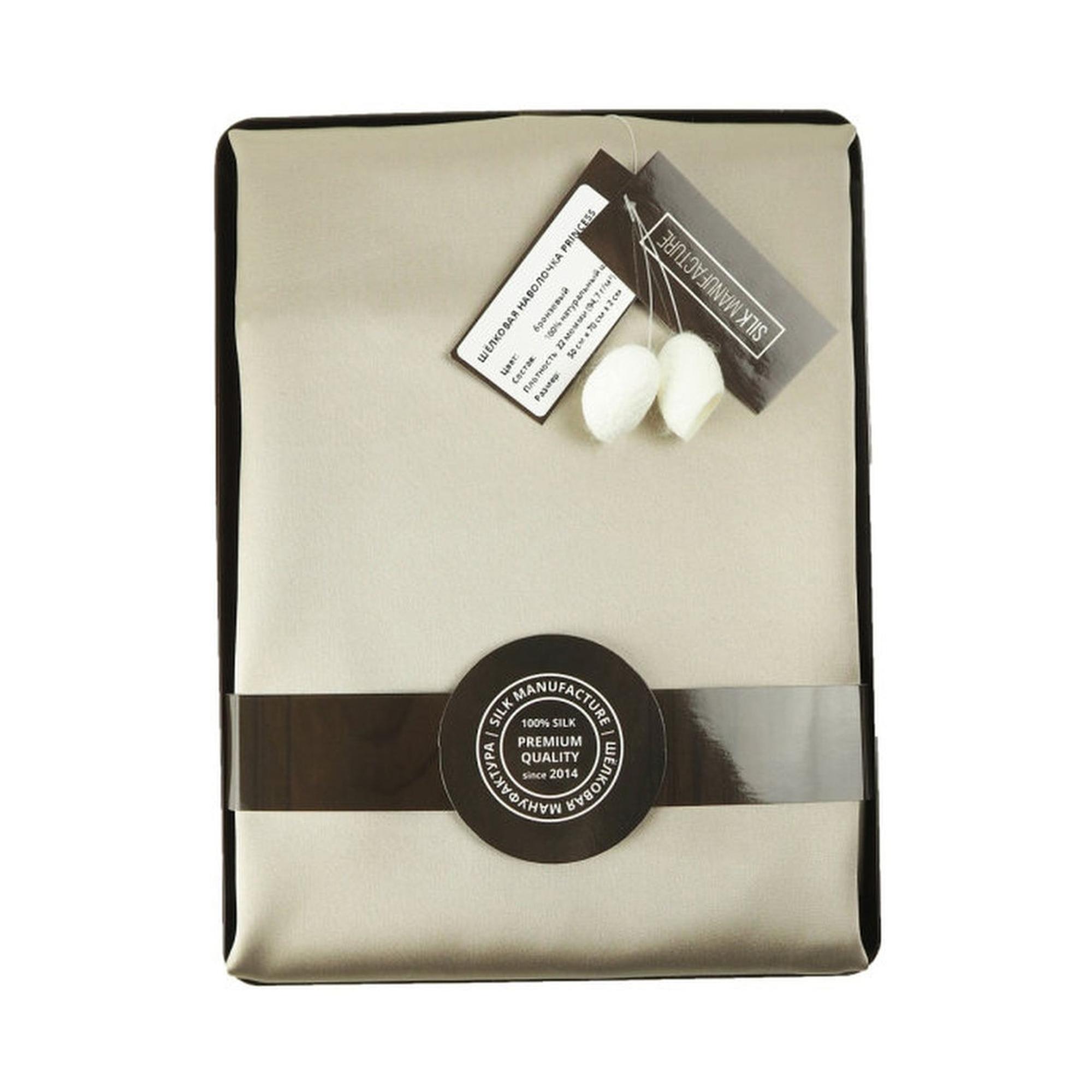 Наволочка princess57bronze, 70x50 см, шелк, 1шт, цвет бронза SILK MANUFACTURE 90520668 - Вид №4