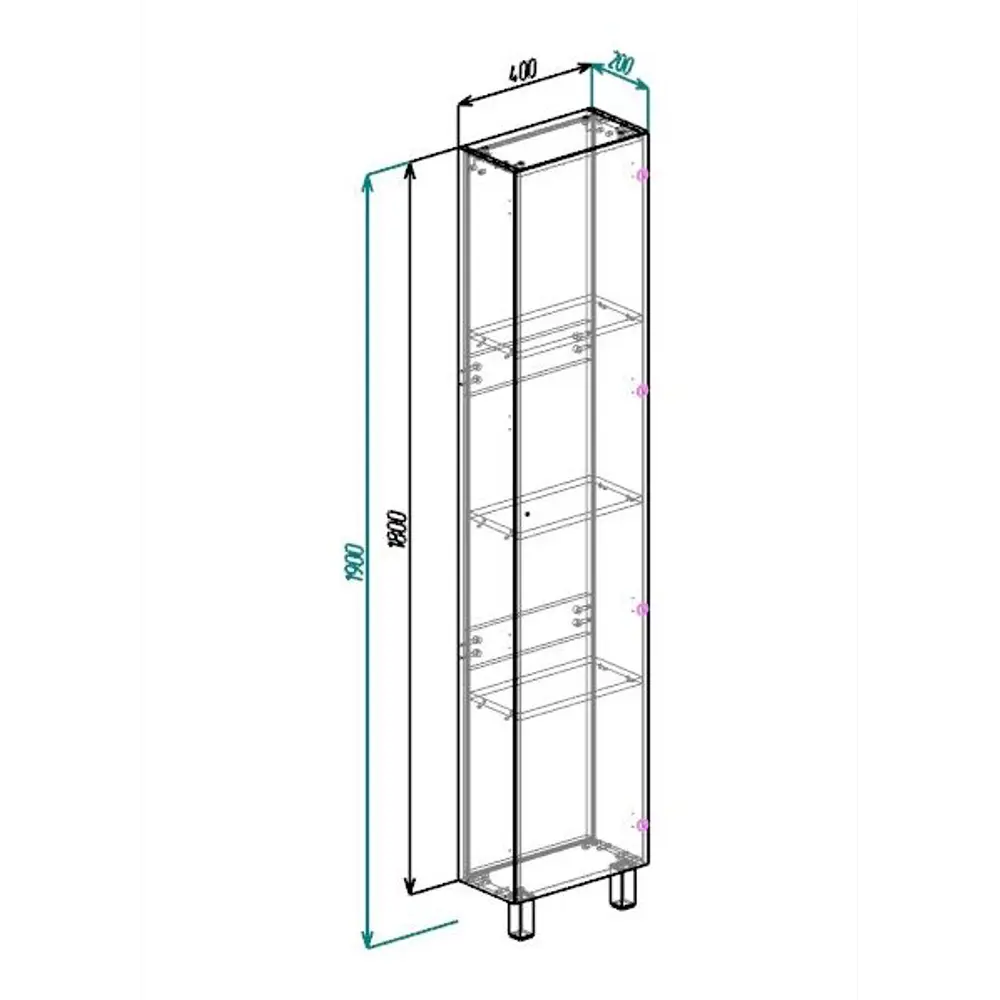 Пенал Santreyd Турин 40F для ванной - стильное хранение в дубе вотан 86142942 STLM-0066404 - Вид №9