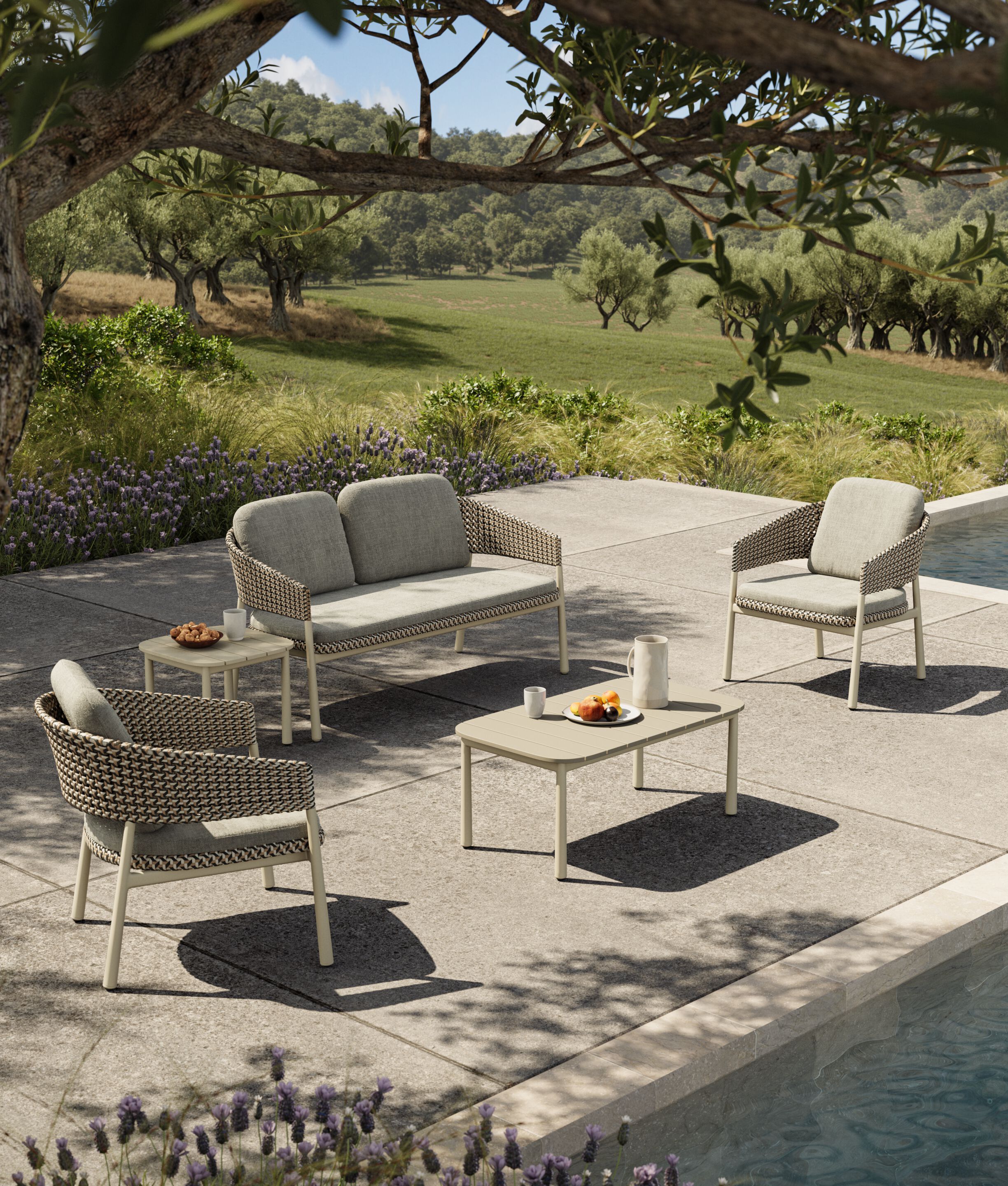 Веревочный овальный садовый столик VINEKO Hipo ARCH-00025539