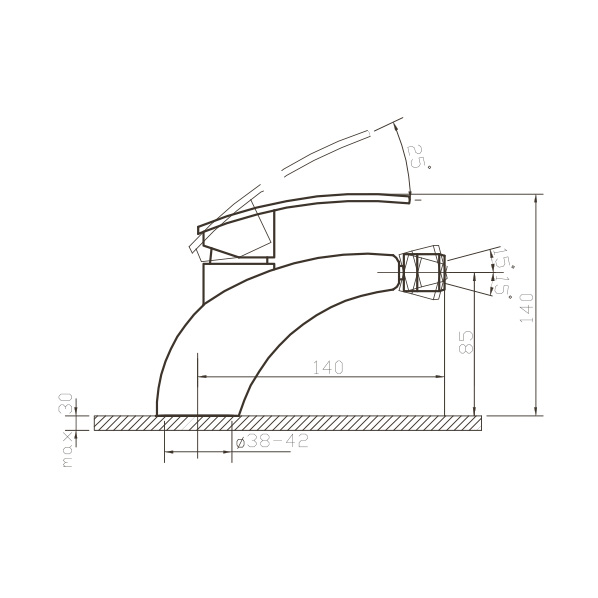 35-07P Alfa  Смеситель для биде  ARGO kran 3507palfa - Вид №1