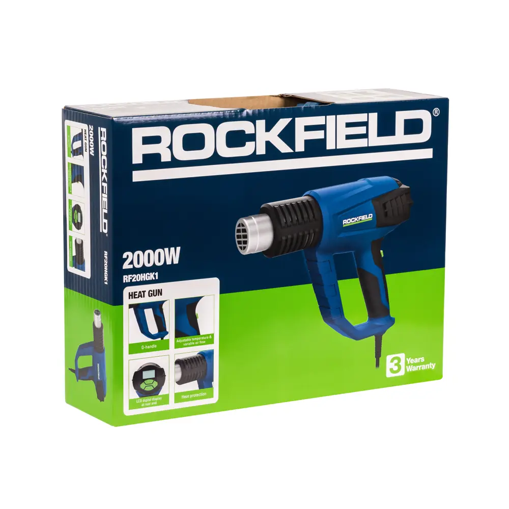 Строительный фен Rockfield RF20HGK1 профессиональный, 2000 Вт с комплектом насадок 89366424 STLM-1344616 - Вид №12