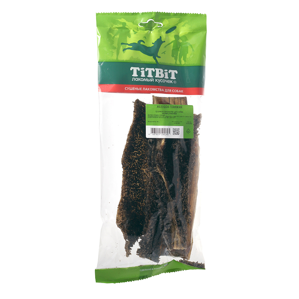 Т00009128 Лакомство для собак Желудок говяжий TITBIT 
