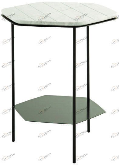 Roche Bobois Сервисный столик из мрамора с журнальной стойкой Les contemporains sun-id-1408457