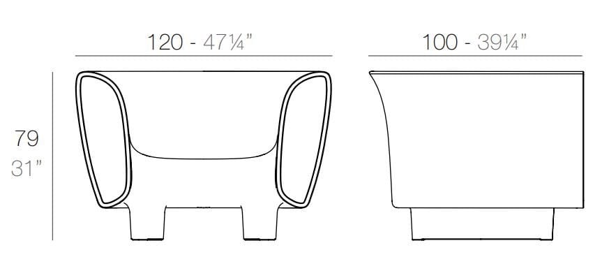 Садовое кресло с подлокотниками Vondom Bum bum ARCH-00005433 - Вид №2