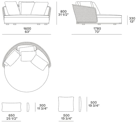 Круглая Садовая кровать Poliform SOORI DAY LOUNGE ARCH-00147144 - Вид №5