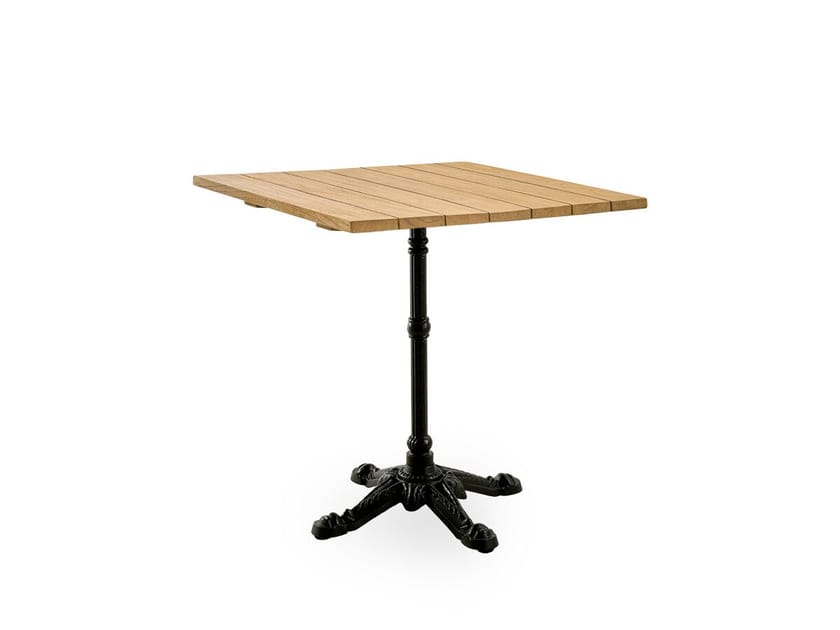 Квадратный стол из тика и чугуна Sika Design Alu Affäire ARCH-00028261