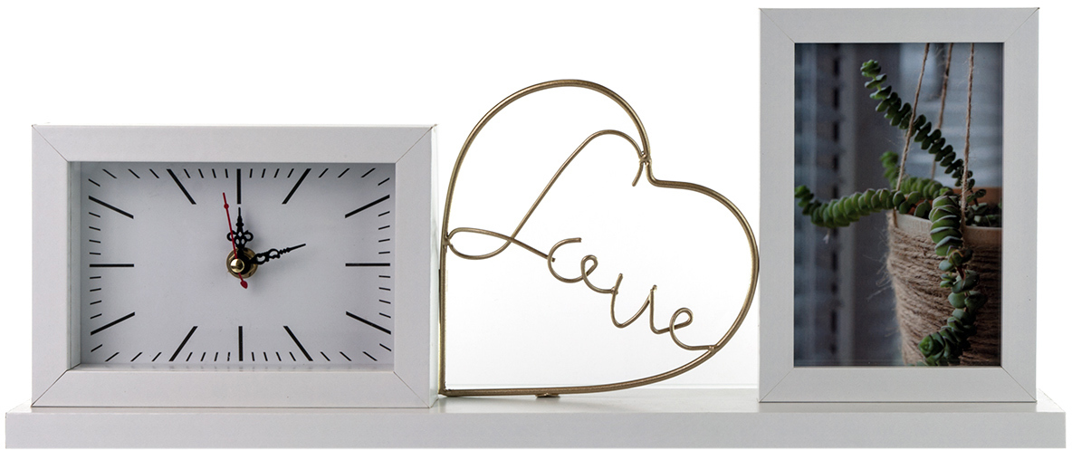 90157681 Часы настольные цвет белый 10x15 см (4x6") см Love STLM-0119328 PLATINUM