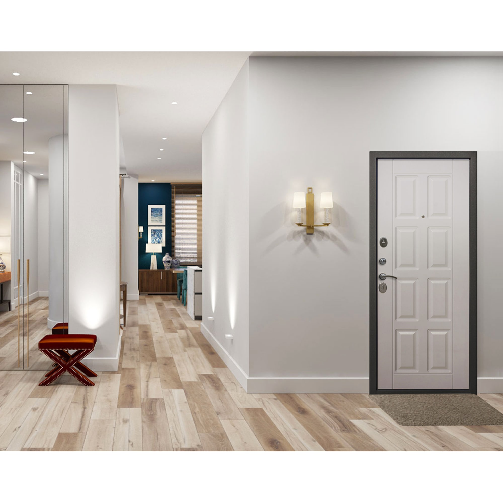 82120545 Дверь входная металлическая Мюнхен, 860 мм, левая, цвет белый винорит Santreyd  - Вид №11