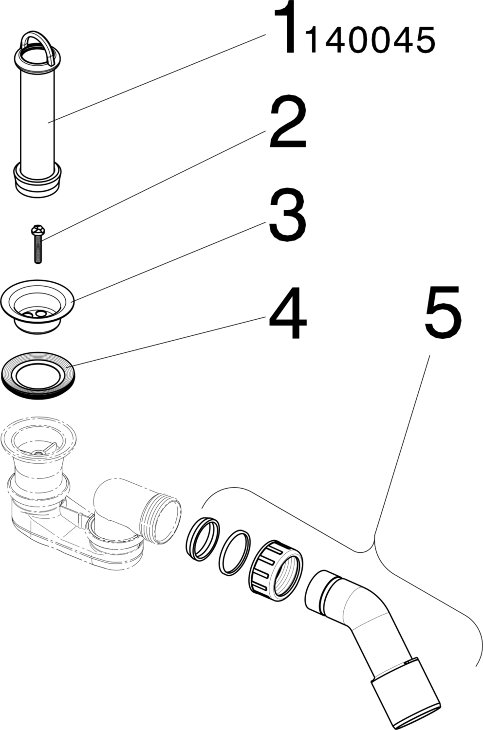 Канализационная арматура  Сифоны для ванн и душевых поддонов  Сифоны для душевых поддонов VIEGA 634 131 1) Модель 6931.8 Santreyd  - Вид №2