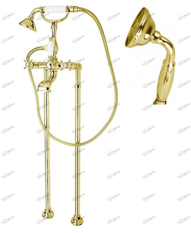 Напольный смеситель для ванны с ручным душем, шлангом 150 см CEZARES LORD-VDP-03/24-M