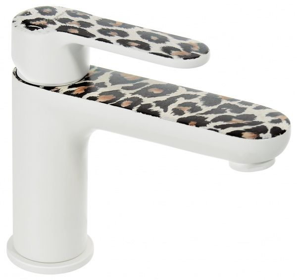 77003BMA Emmevi Nefer, однорычажный смеситель для раковины с донным клапаном, цвет белый/леопард