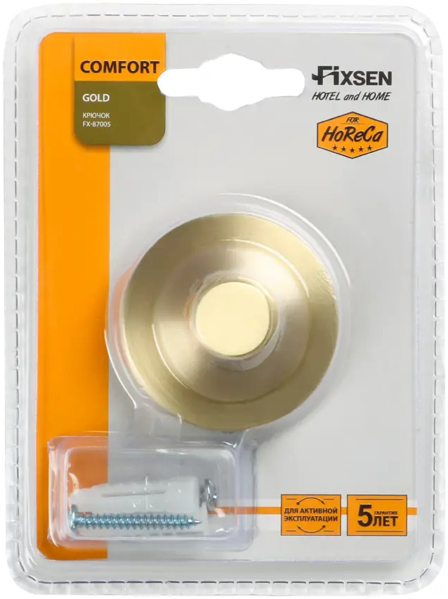 91522794 Крючок одинарный золото-сатин  Comfort Gold FX-87005 STLM-0979459