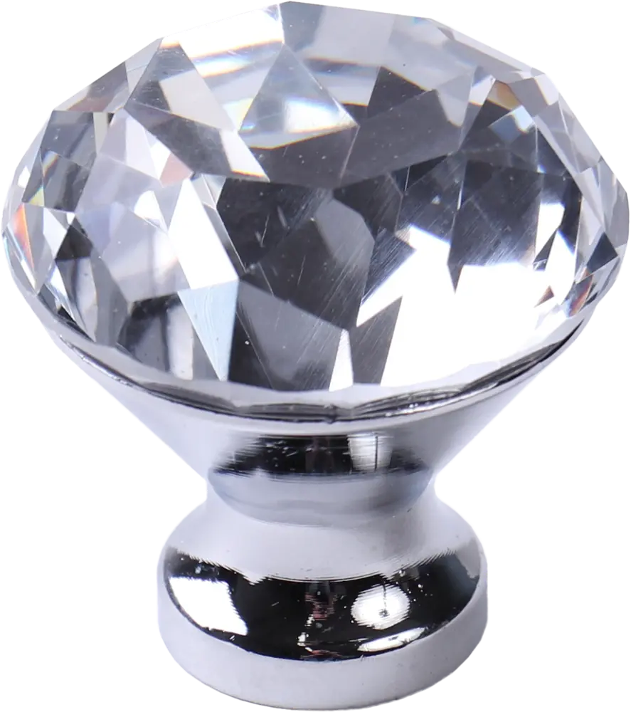 87388723 Ручка-кнопка мебельная L4.KNOB07CRT стекло цвет прозрачный STLM-1012080