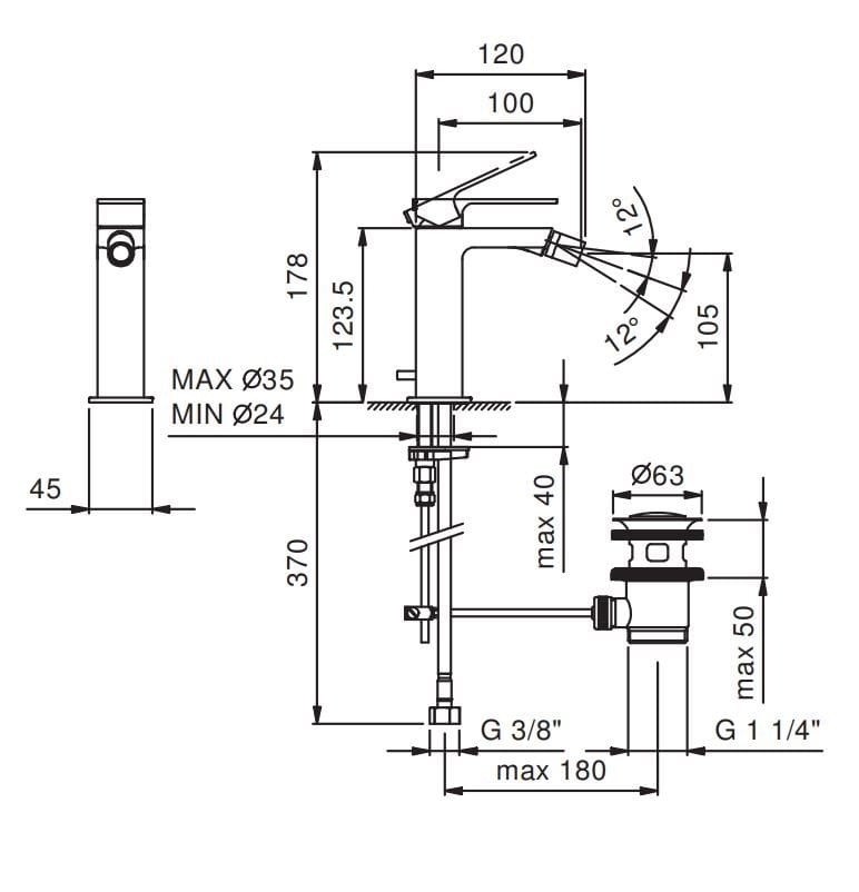 Смеситель для биде с одним отверстием Fantini Rubinetti Монетный Двор ARCH-00080689 - Вид №2