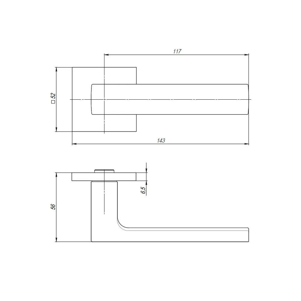 Дверные ручки Armadillo K.USS52.Sky CP-8, без запирания, цвет хром STLM-2013020 - Вид №2