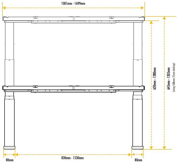 Fellowes Регулируемое по высоте основание стола  9694001  - Вид №7