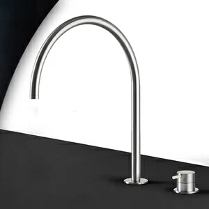 Смеситель для раковины сталь матовая с серой ручкой Toki Radomonte TKI33SCIL29