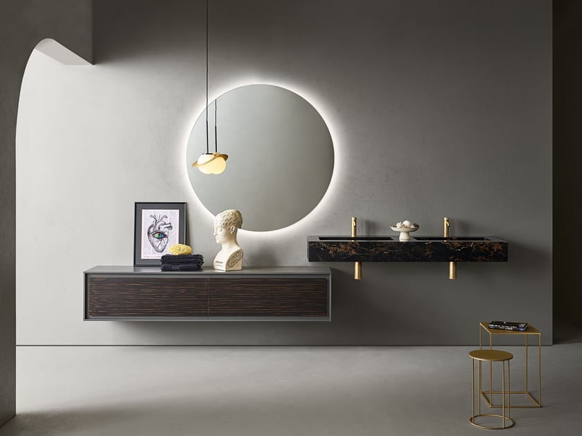 Двойной подвесной шкаф для умывальника со встроенной раковиной Pirovano рама ARCH-00121459