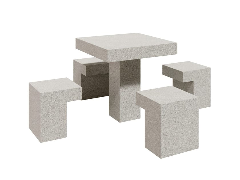 Бетонный стол для пикника со встроенными стульями amop Vouga Rio ARCH-00122127