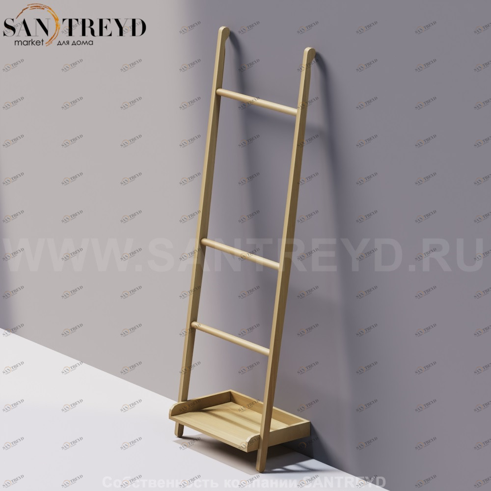 Agape STAIRS Вешалка для полотенец с одной полкой под натуральный дуб ACOM0532NRT