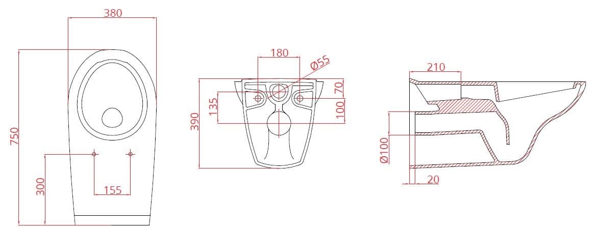Керамический подвесной туалет Goman ARCH-00006843 - Вид №1