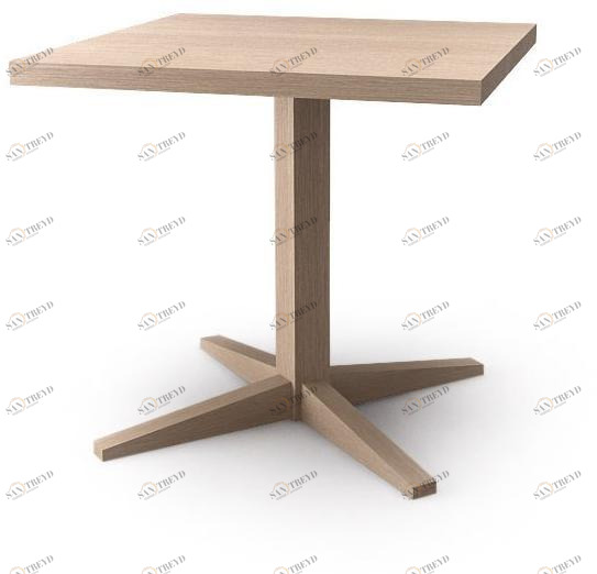 ALKI Стол из дуба квадратный с основанием 4 звезды Kuskoa sun-id-1376676