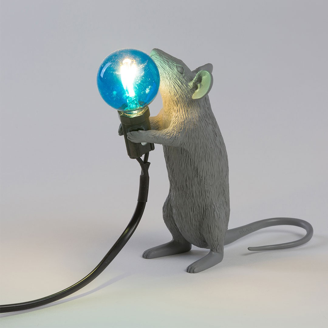 Seletti 14938 MOUSE STANDING grey лампа настольная мышка серая 115304 - Вид №2