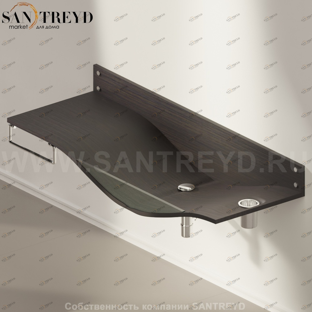 AGAB035000SXRW Подвесная раковина настенная прямоугольная Agape  черная 