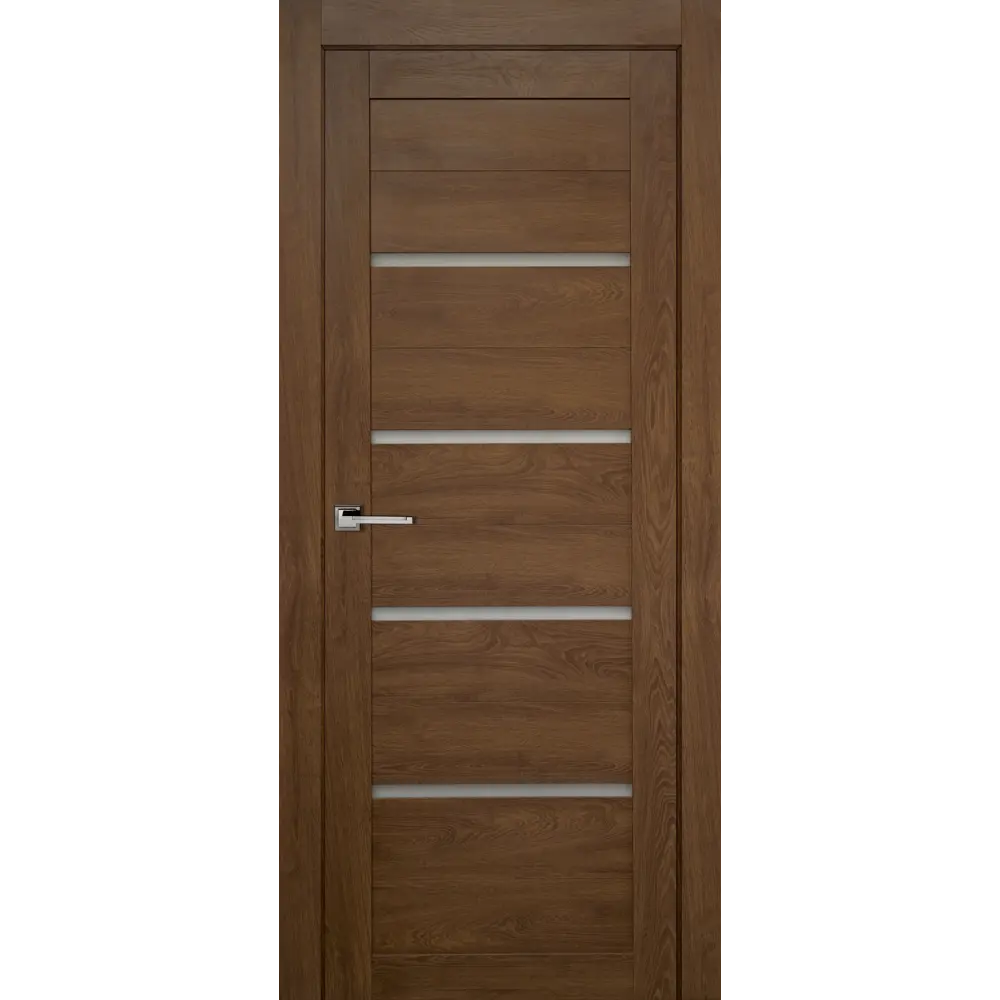 Дверь межкомнатная со стеклом Тренд горизонтальный 80x200 см Hardflex коричневый без замка, без петель ПРИНЦИП STLM-2111030