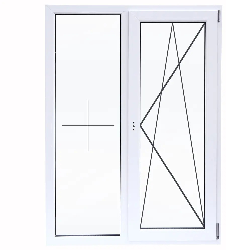 Окно пластиковое VEKA двустворчатое 1270x1000 мм с однокамерным стеклопакетом 83117311