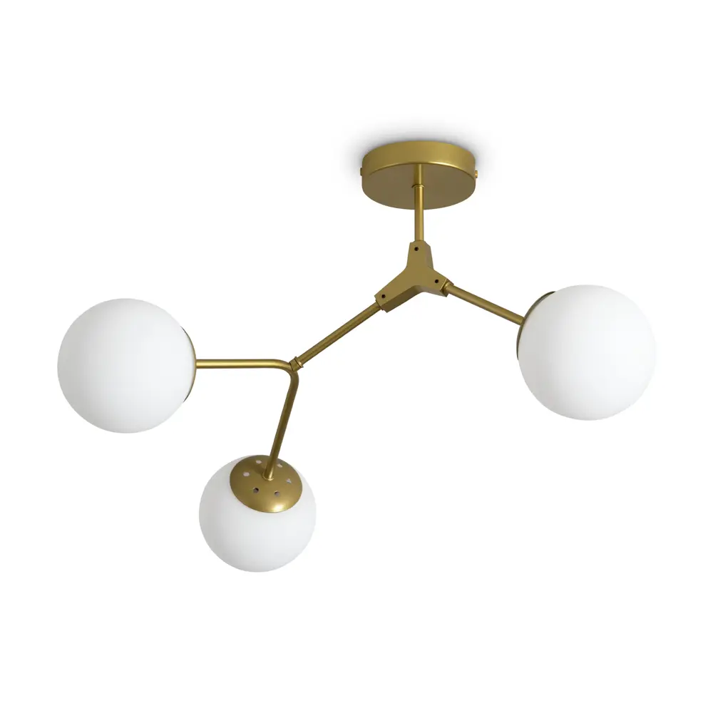 Freya Skip — золотая подвесная люстра с тремя шарами для современного интерьера 89398566 STLM-1564367 - Вид №1