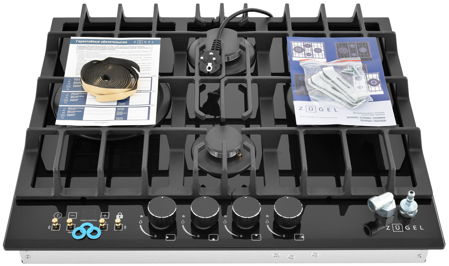 9212305 Газовая варочная поверхность ZUGEL ZGH600X STDN-0065213 - Вид №18