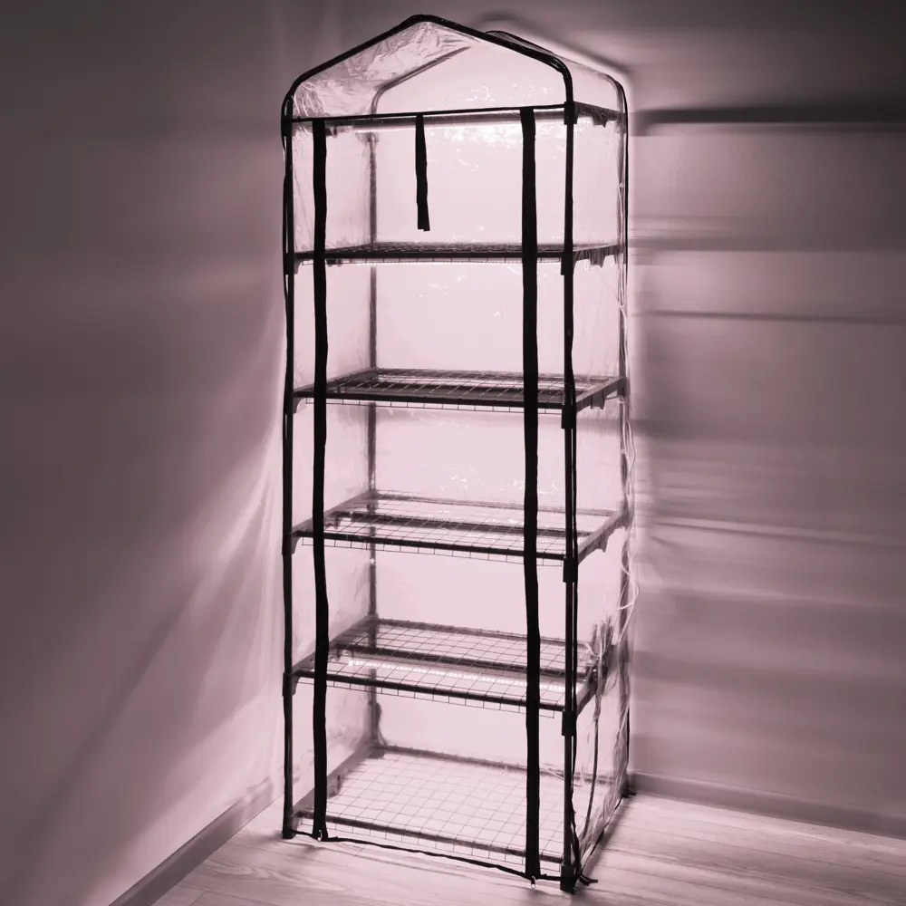 Теплица со светом Fito-House-5 CO 5 ярусов 49x69x193 см Santreyd STLM-2049293 - Вид №2