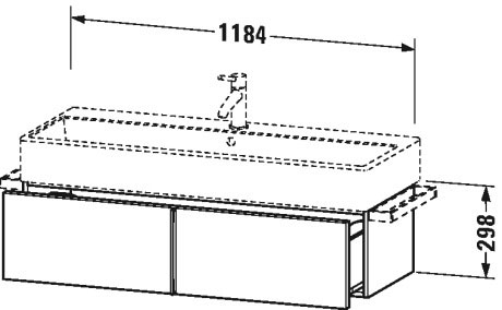Тумбочка подвесная Vero Air #VA6129 1184 x 431 мм Duravit VA612904343 - Вид №1