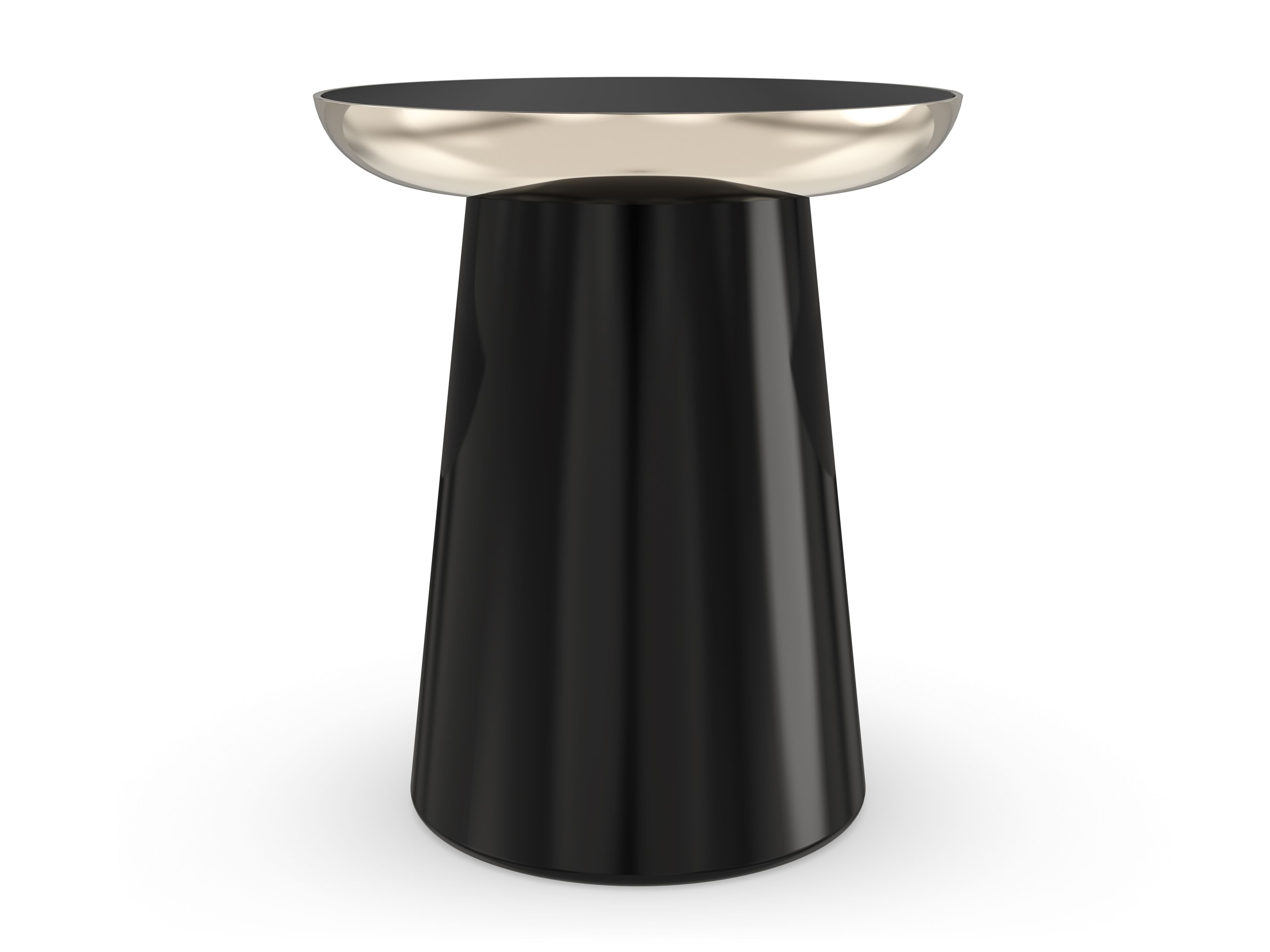 Высокий круглый журнальный столик из зеркального стекла Caracole UMBRA ARCH-00152147