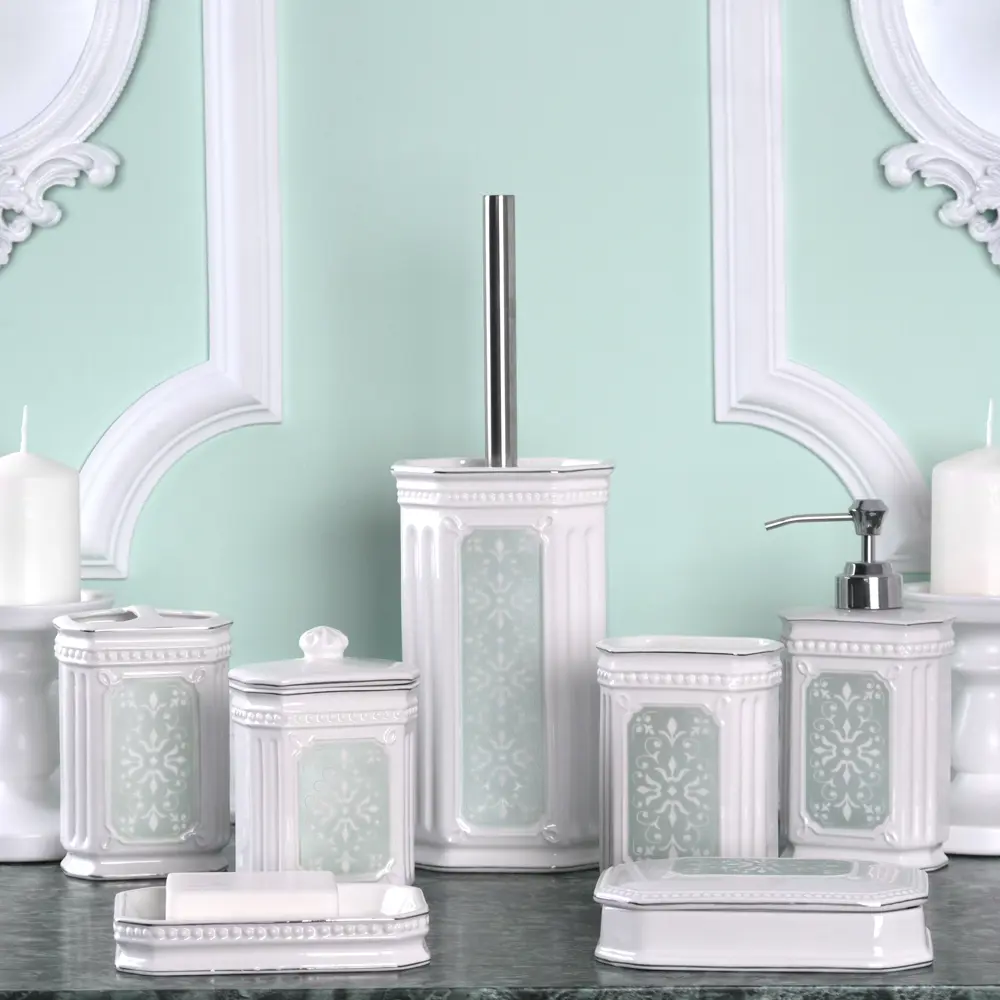 Стакан для зубных щёток Hermitage керамика цвет белый WESS STLM-2201219 - Вид №3