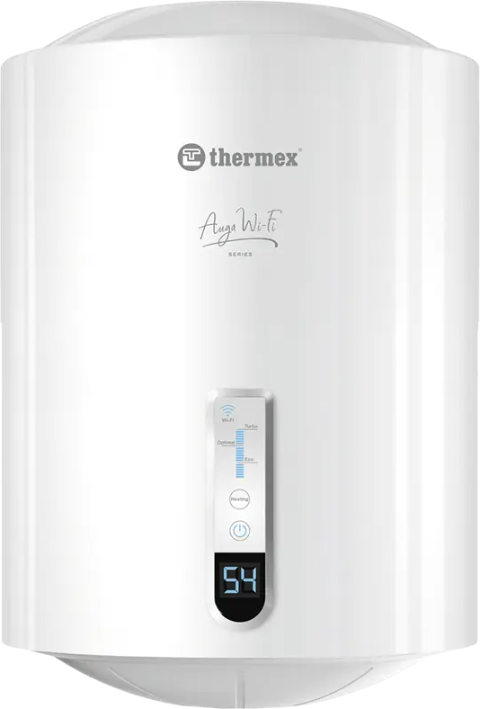 91741459 Накопительный водонагреватель электрический 30 л Thermex Auga 30 V Slim Wi-Fi 1.5 кВт эмалированная сталь мокрый ТЭН STLM-0807428