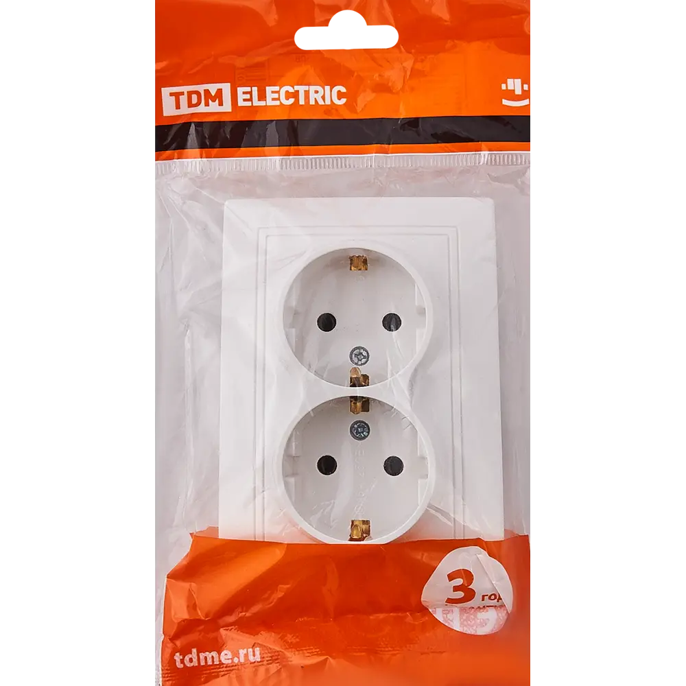 TDM ELECTRIC - Двойная встраиваемая розетка с заземлением 85591103 Серия отсутствует STLM-0064386 - Вид №5