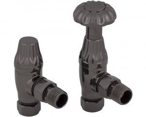 QSS046 Входной ручной клапан радиатора Crocus Wheel 15 мм (черный никель) Сarronheating