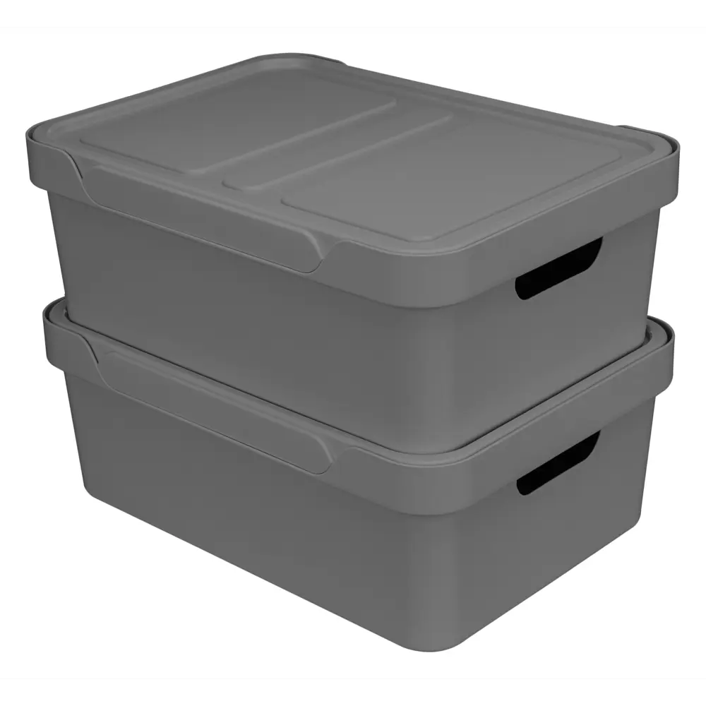 БЫТПЛАСТ Ящик Luxe с крышкой-полкой 12 л, серый 82905604 STLM-0037754 - Вид №8