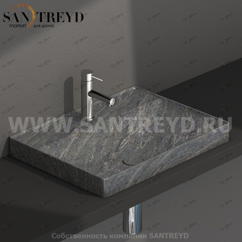 B6R62SG Встроенная раковина под столешницу прямоугольная Ceramica Globo T-EDGE