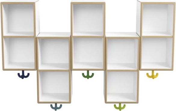 M20.03.003 Двойной модуль асимметричный, 5 мест с тройным крючком HEWI Kids