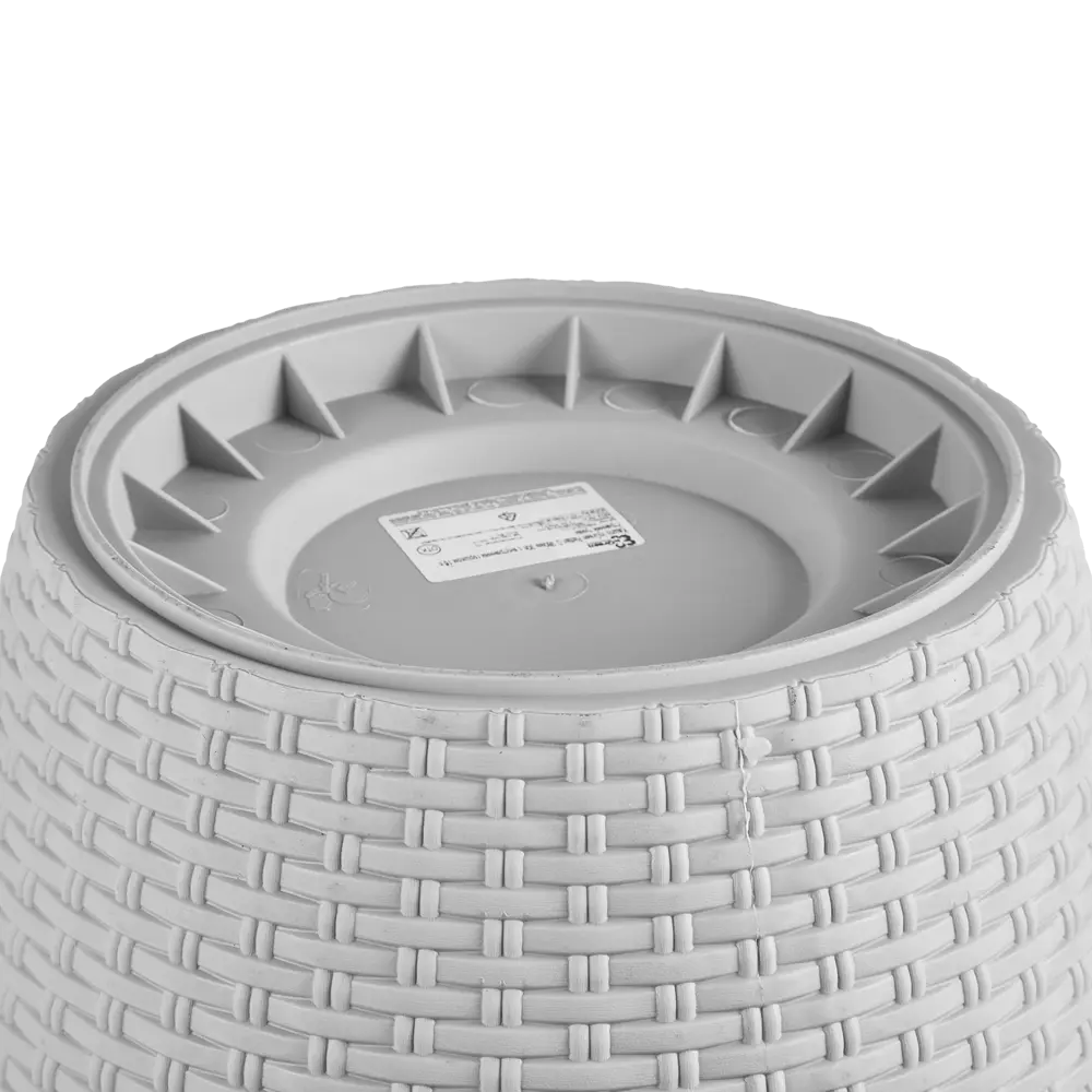 Кашпо для цветов Ingreen Rattan ø38 см v30 л пластик серый STLM-2019036 - Вид №3