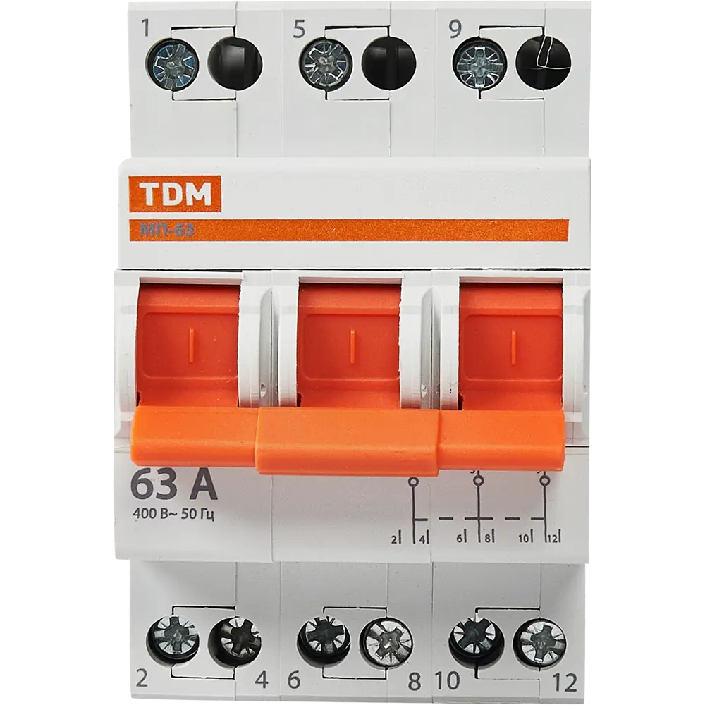 Выключатель нагрузки TDM Electric МП-63 3P для электрощитов 84399546 STLM-0049319 - Вид №1
