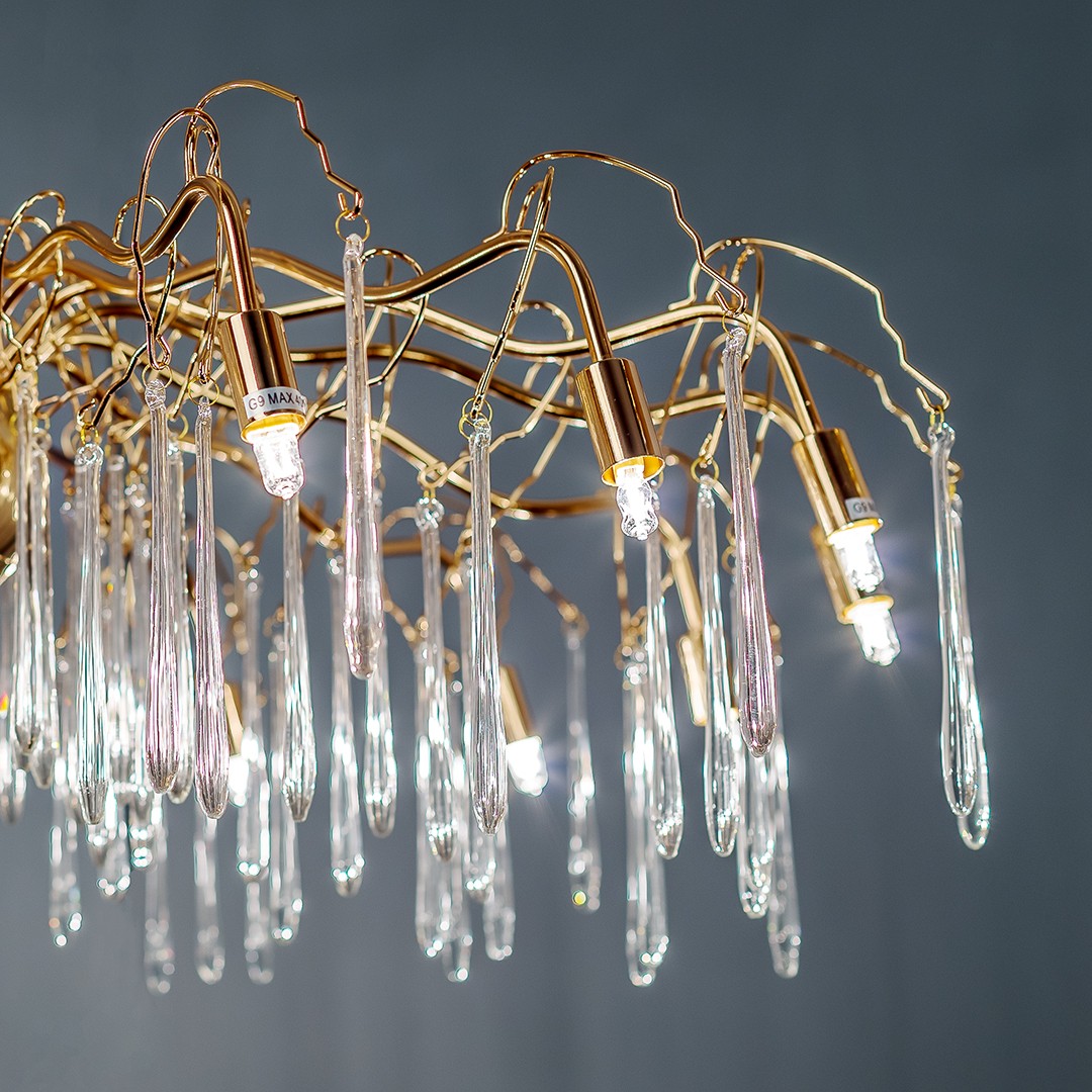 Frezia Light 1005/15 A золотая подвесная люстра на 15 лампочек 116018 - Вид №3