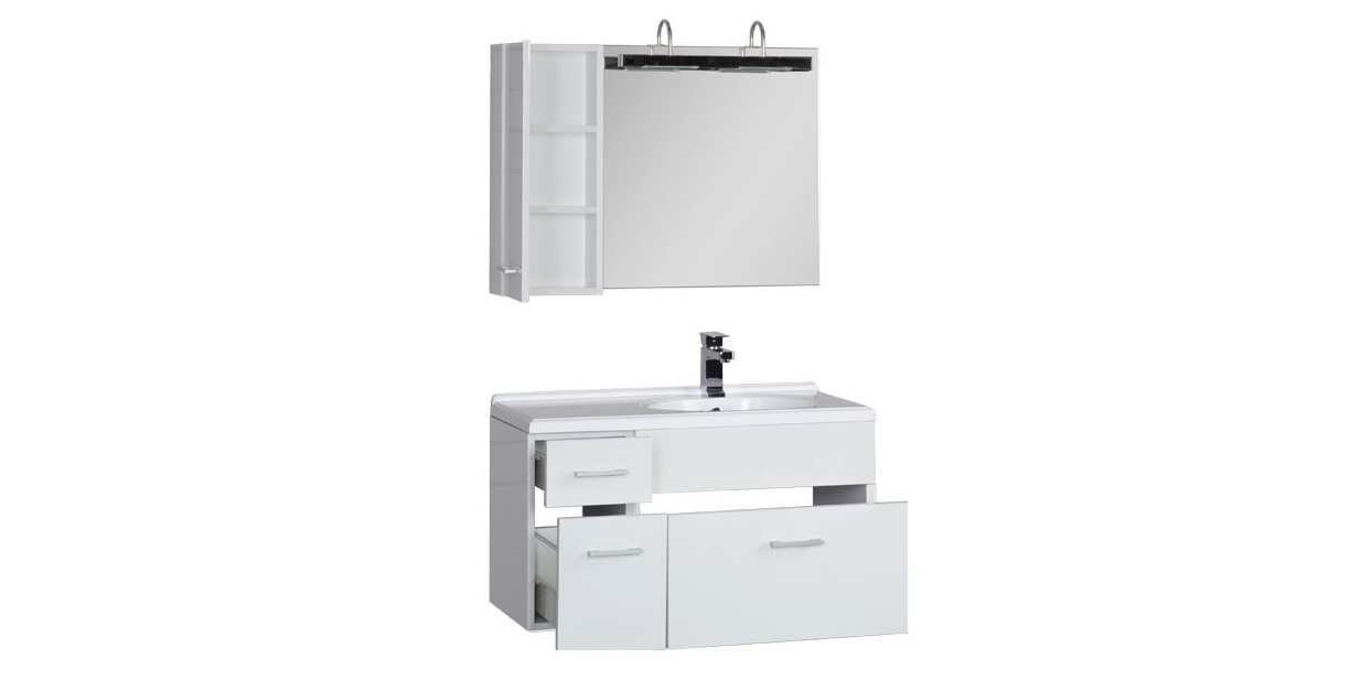 Комплект мебели Aquanet Данте 85 R белый (1 навесной шкафчик) 00164818 - Вид №2