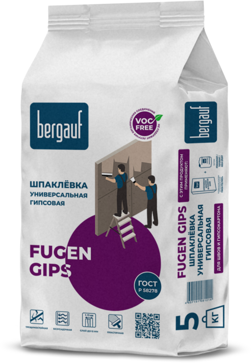 13880414 Шпаклёвка гипсовая (5 кг) Fugen Gips STLM-0003867 BERGAUF