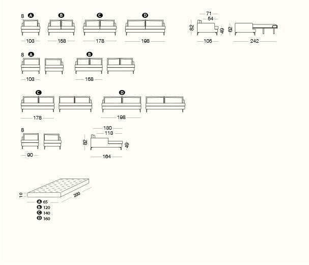 Milano Bedding 3-местный тканевый диван-кровать с шезлонгом sun-id-1465683 - Вид №5