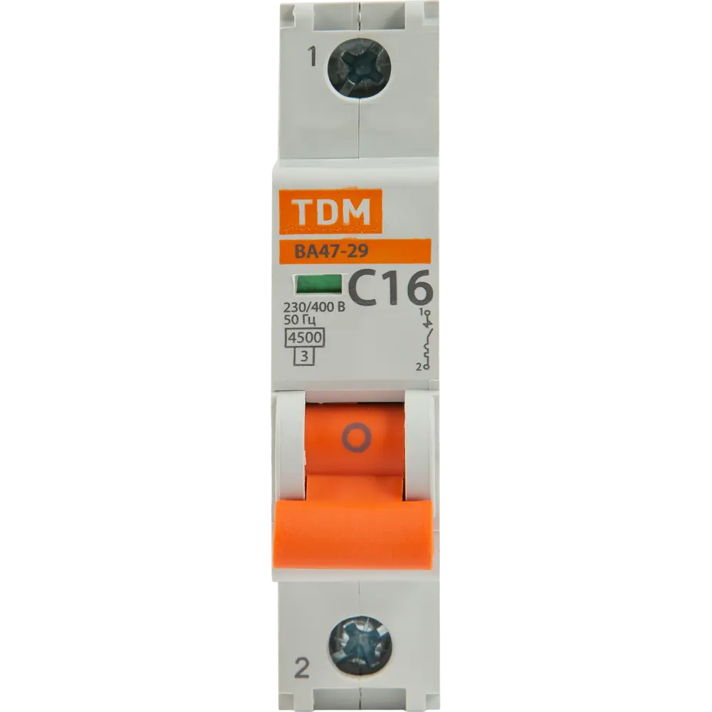 Автоматический выключатель TDM Electric ВА47-29 1P C16 А 4.5 кА SQ0206-0074 84399471 STLM-2193224  - Вид №2